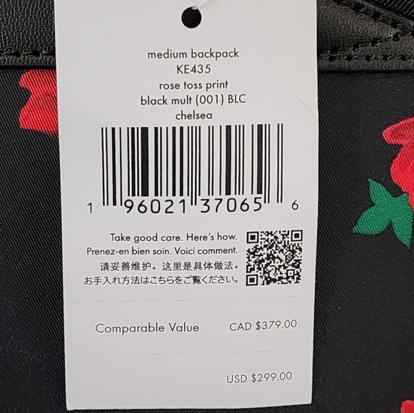 Kate Spade Chelsea Rose Toss Print Medium Backpack - Picture 5 of 6